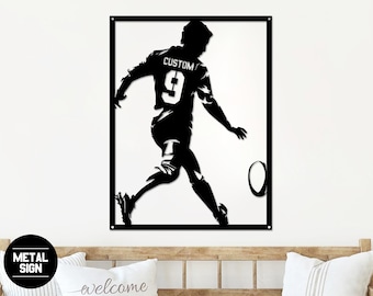 Personalized Custom Rugby Sign, Metal Rugby Wall Art, Custom Name Rugby Sign, Rugby Player Decor, Rugby Gifts Men, Rugby Player Name Sign