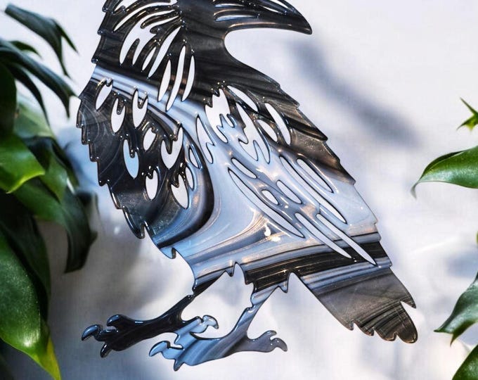 Fused Glass Twilight Raven Wall Art