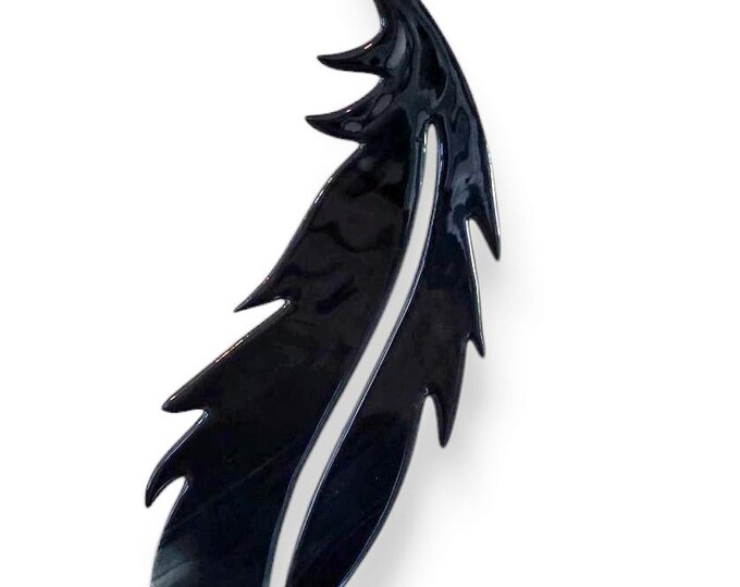 Fire Polished Glass Raven Feather 2