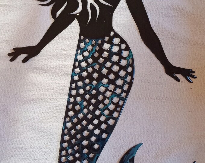 Large Hand Painted Mermaid Hand Painted Wall Hanging