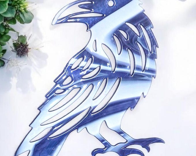 Fused Glass Midnight Raven Wall Art
