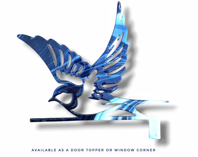 Fused Glass Purple Swallow Window Corner or Door Topper