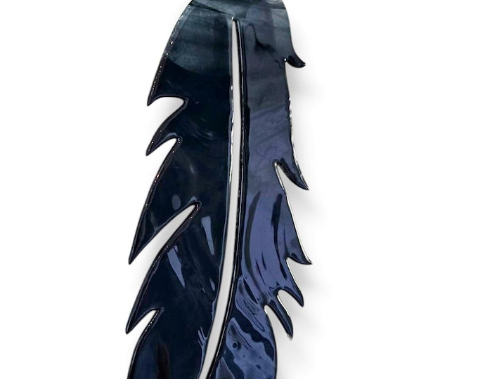 Fire Polished Glass Raven Feather 1