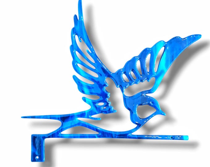 Fused Glass Blue Swallow Window Corner or Door Topper