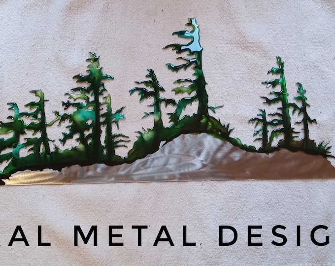 Large Hand Painted Westcoast Wild Metal Island Wall Hanging