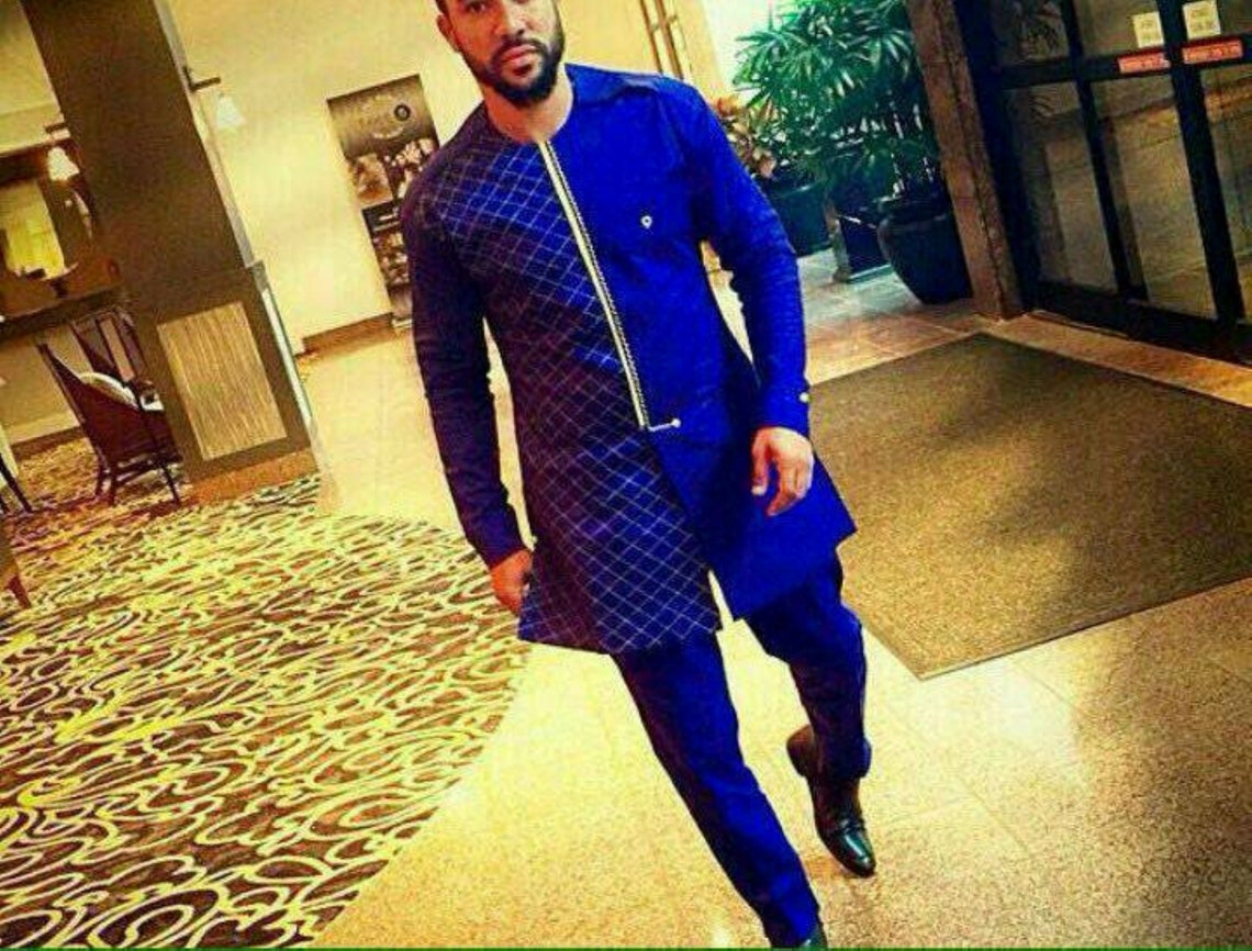 African Men Clothingroyal Blue Groom's Suit Dashiki Etsy
