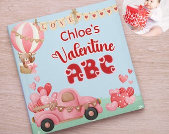 Personalized Valentines Book for Children, Custom Name, Baby’s First Valentines Gift Keepsake, Baby Shower, Birthday Gift, ABC, Alphabet