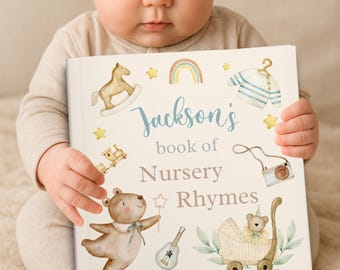 Personalisiertes Kinderreimebuch für Babys | Individuelles Märchenbuch Geschenk | Andenken-Baby-Dusche-Buch | Junge oder Mädchen Edition