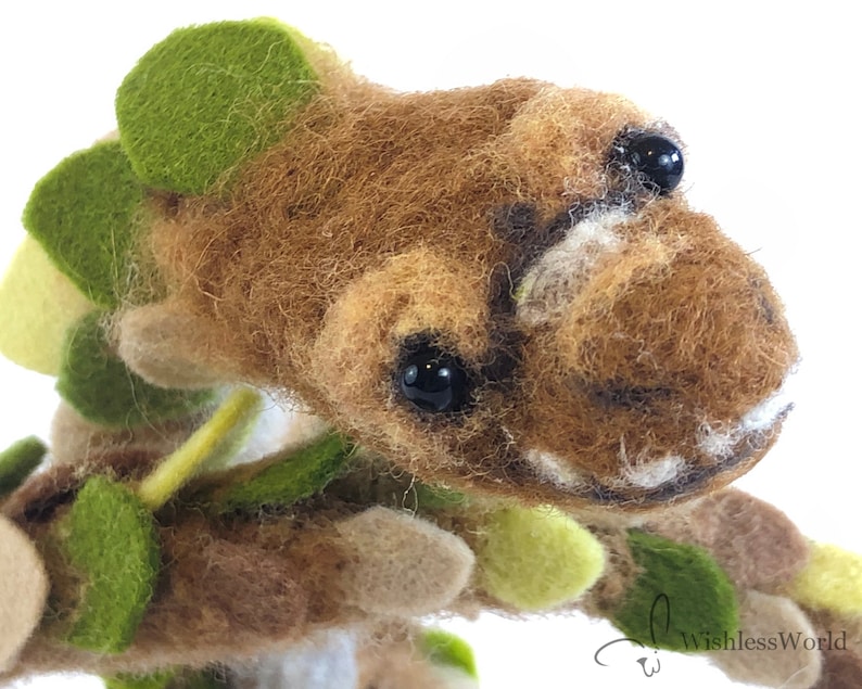3 Ft Needle Felted Snake Brown and Green