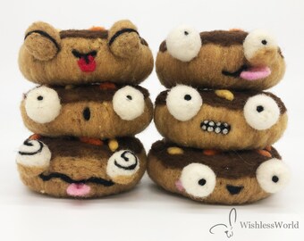 Donuts de fieltro con expresiones - Hechos a pedido