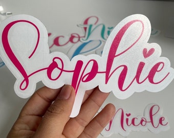 Name Decal Sticker, Custom Text decal for windows, tumblesr, cups, water bottles, wine glasses, and more.