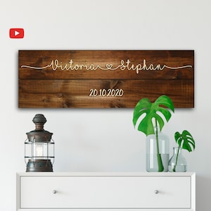 Birthday gift ideas for wife, husband or best friend personalize, vintage wall decoration wood, individual retro lettering with name