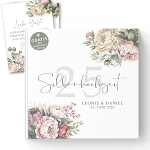 Silver wedding guest book without questions - stylish ideas for family celebrations, memory albums for bride and groom, wedding gifts for best friends