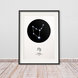Geschenk Sternzeichen Jungfrau Poster - Sternenhimmel geschenk-Idee, Sinnvolle Geschenke zur Taufe, Geschenk Baby zum Geburt / 08