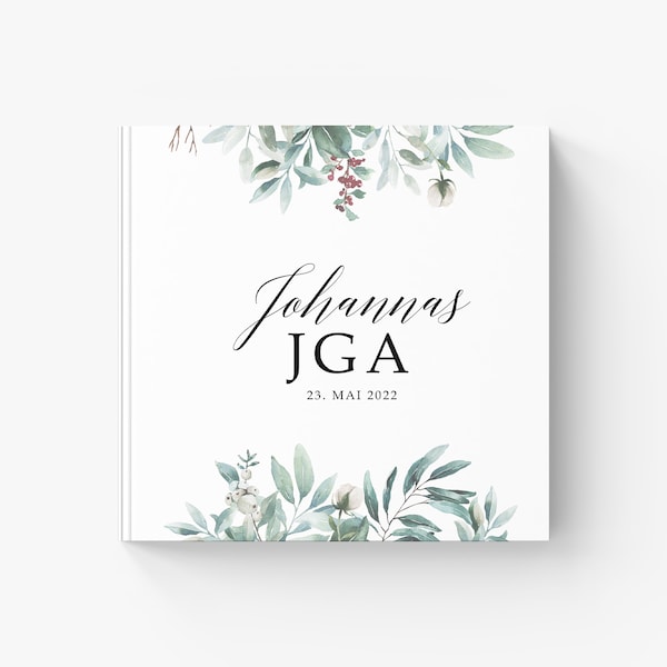 Cadeau JGA personnalisé pour la mariée - livre souvenir pour l'enterrement de vie de jeune fille, album photo JGA, livre d'or fleurs, album JGA