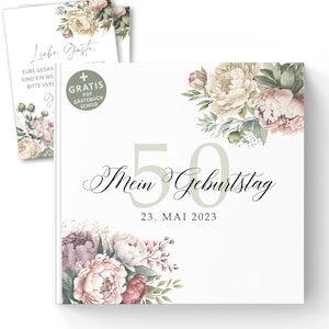 Gepersonaliseerd cadeau-idee voor de 50e verjaardag - grappige cadeaus voor vrouwen, gepersonaliseerd gastenboek om in te vullen zonder vragen