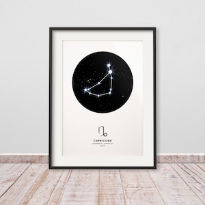 Geschenk Sternzeichen Steinbock Poster - Sternenhimmel geschenk-Idee, Sinnvolle Geschenke zur Taufe, Geschenk Baby zum Geburt / 12