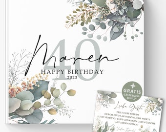 Personalized 40th birthday gifts - 40th birthday surprise, photo album ideas, guest book to fill out without questions