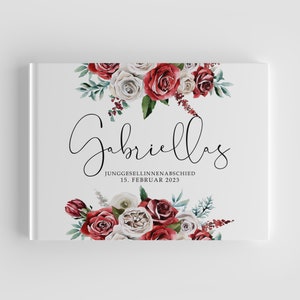 My JGA book: souvenirs and gifts for an extraordinary bachelor party - guest book rose flowers wedding