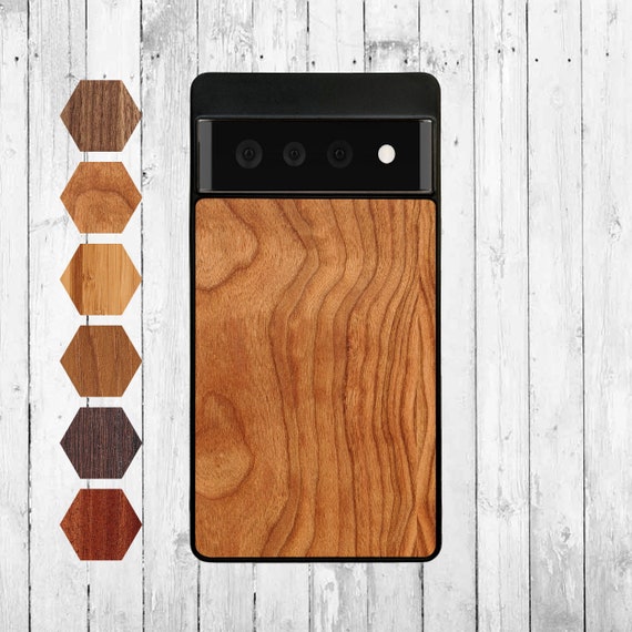 Google Pixel 6 Pro Mobile Phone Case Wood Real Wood Protective Case Walnut,  Mobile Phone Wooden Case Bamboo, Smartphone Case Cherry Tree, Silicone Case  