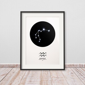 Geschenk Sternzeichen Wassermann Poster - Sternenhimmel geschenk-Idee, Sinnvolle Geschenke zur Taufe, Geschenk Baby zum Geburt / 01