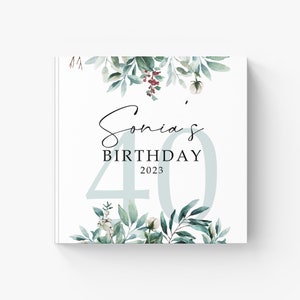 Gift for woman 40 years birthday - perfect birthday present for girlfriend, personalized guest book to fill out without questions