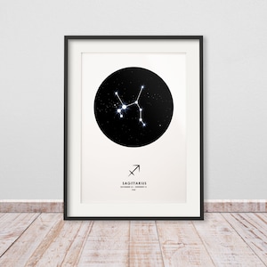 Geschenk Sternzeichen Schütze Poster - Sternenhimmel geschenk-Idee, Sinnvolle Geschenke zur Taufe, Geschenk Baby zum Geburt / 11