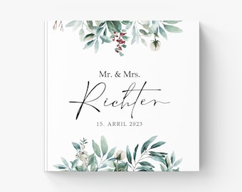 Bridal couple souvenir album - Modern guest book for the wedding - Stylish design and space for special entries from the guests