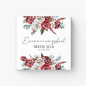 Personalized Hen Party Keepsake Book - Guest Book to Fill Out, JGA Photo Album, Tasks JGA Girls, Roses