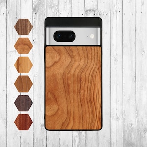 Google Pixel 7 (2022) mobile phone case wood - real wood protective cover walnut, mobile phone wooden case bamboo, smartphone case cherry tree, silicone case