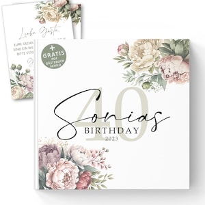 Lustige Geschenke zum 40. Geburtstag für Frau - Ideen zum 40 Geburtstag Feiern, Personalisiertes Gästebuch zum Ausfüllen ohne Fragen