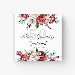 Geburtstagsgeschenke für Frauen 50. Jahre - Erinnerungsgeschenk für Beste Freundin, Personalisiertes Gästebuch zum Ausfüllen ohne Fragen