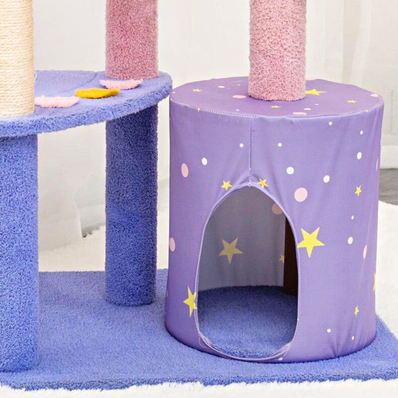 Galaxycat 142 Cm Purple Cat Tree Tower Luxury Cat Tree Cute Etsy