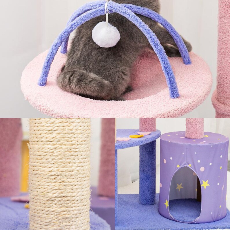 Galaxycat 142 Cm Purple Cat Tree Tower Luxury Cat Tree Cute Etsy