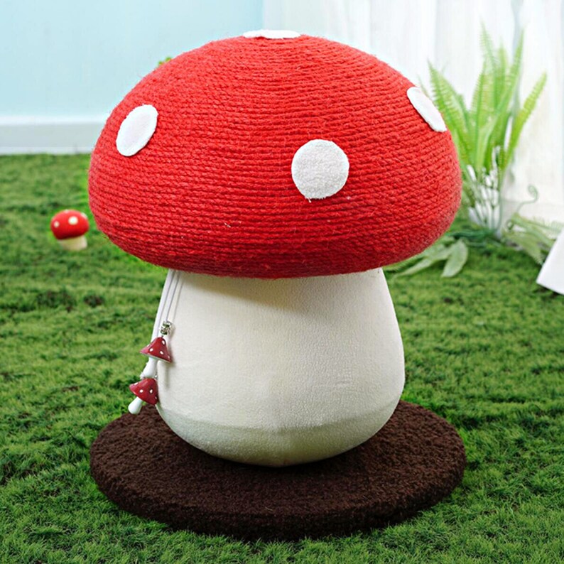 Mushroometto Mushroom Cat Tree Tower Green Cat Scratching Post Etsy