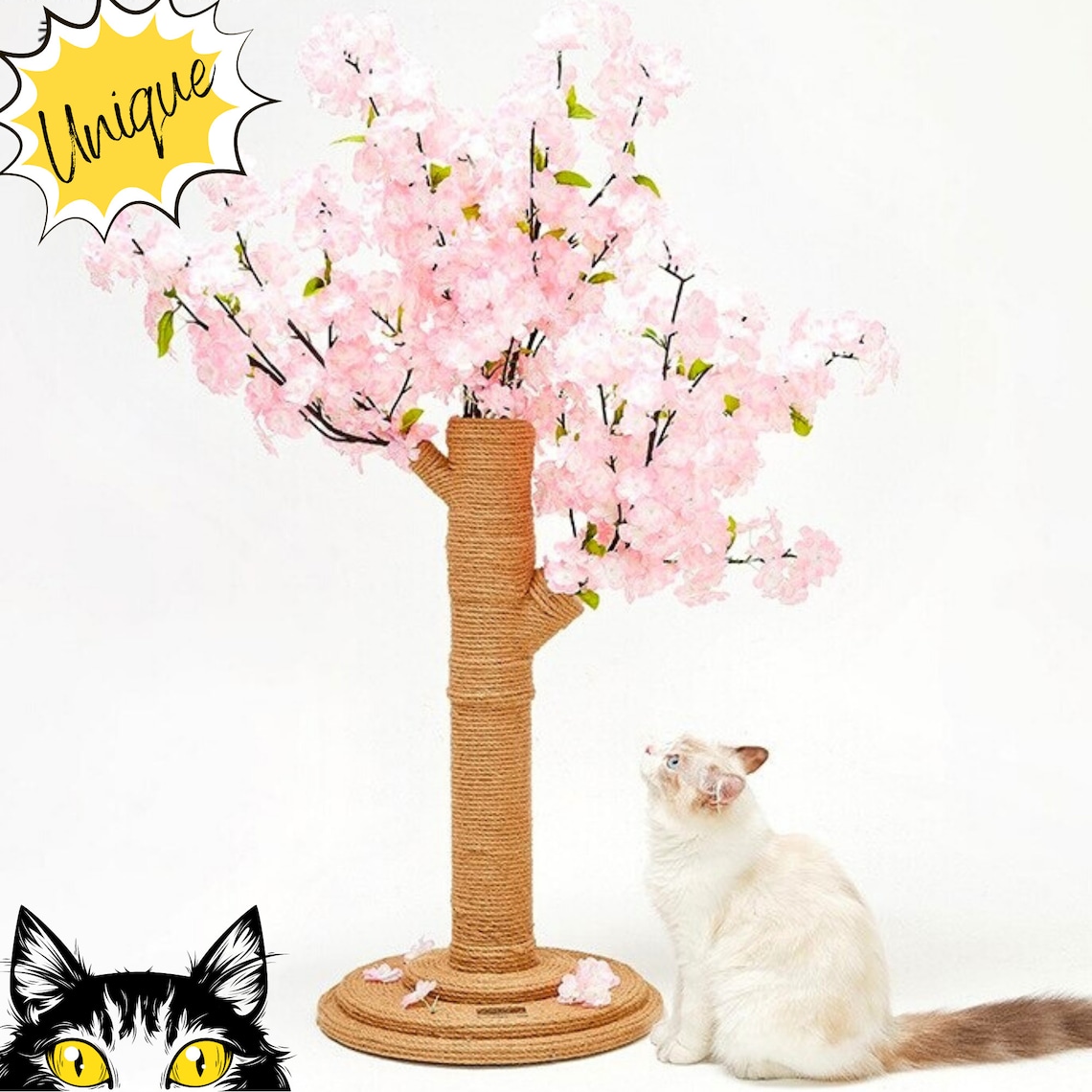 Sakura Cat Tree Tower Pink Flower Cat Tree Unique Cat Tree Etsy