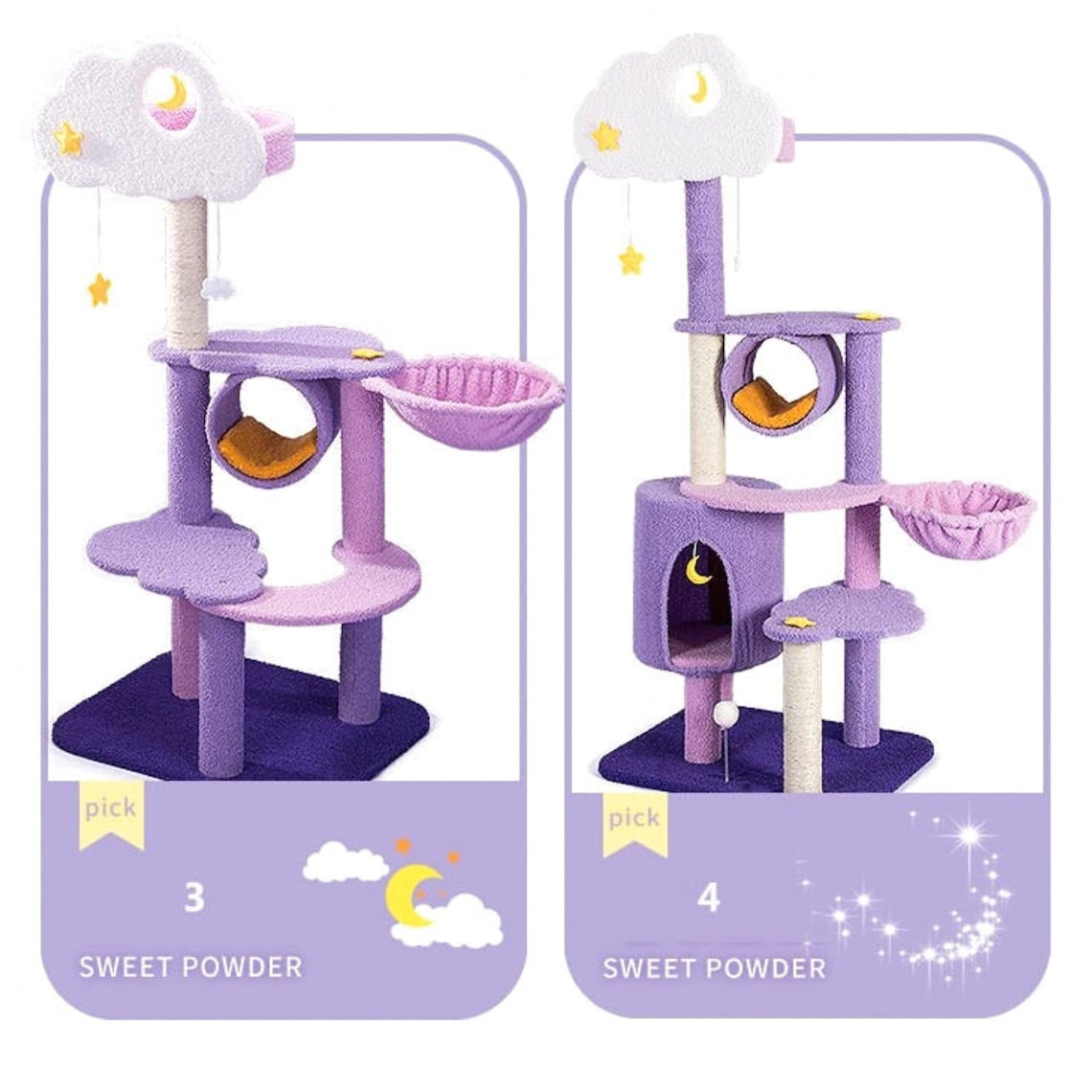 SweetPowder Purple Cat Tree Tower Luxury Cat Tree Cute Cat Etsy
