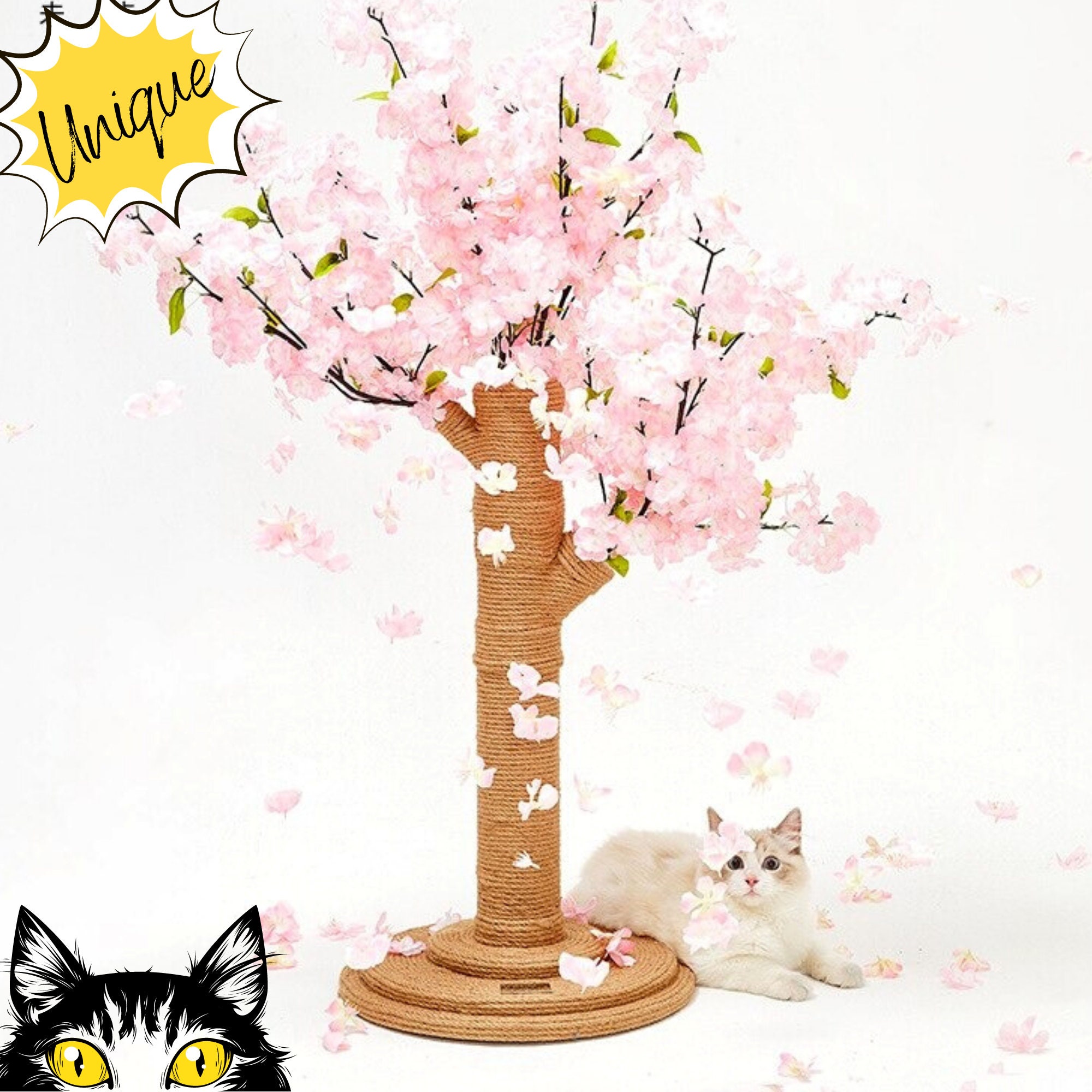 Sakura Cat Tree Tower Pink Flower Cat Tree Unique Cat Tree Etsy UK