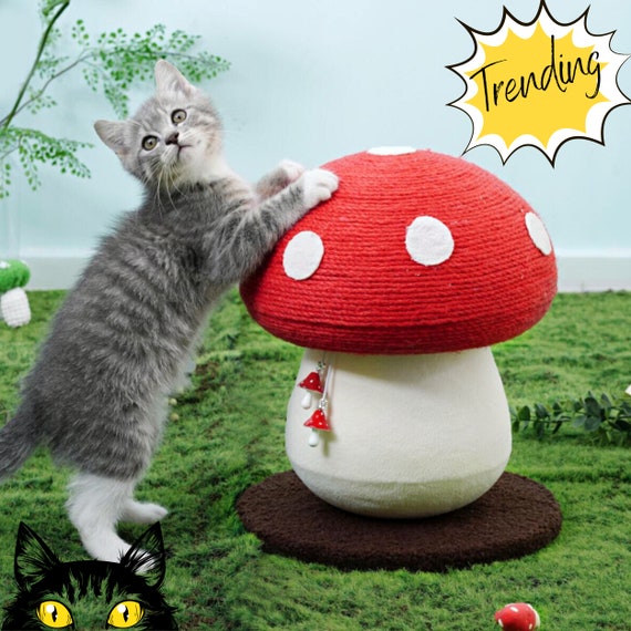 Mushroometto Mushroom Cat Tree Tower Green Cat Scratching Post Etsy