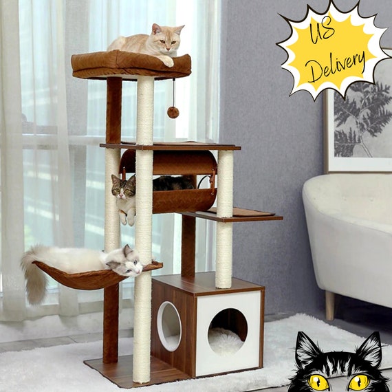 large cat play tower