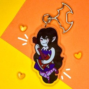Marceline the vampire queen double sided acrylic keychain adventure time cartoon