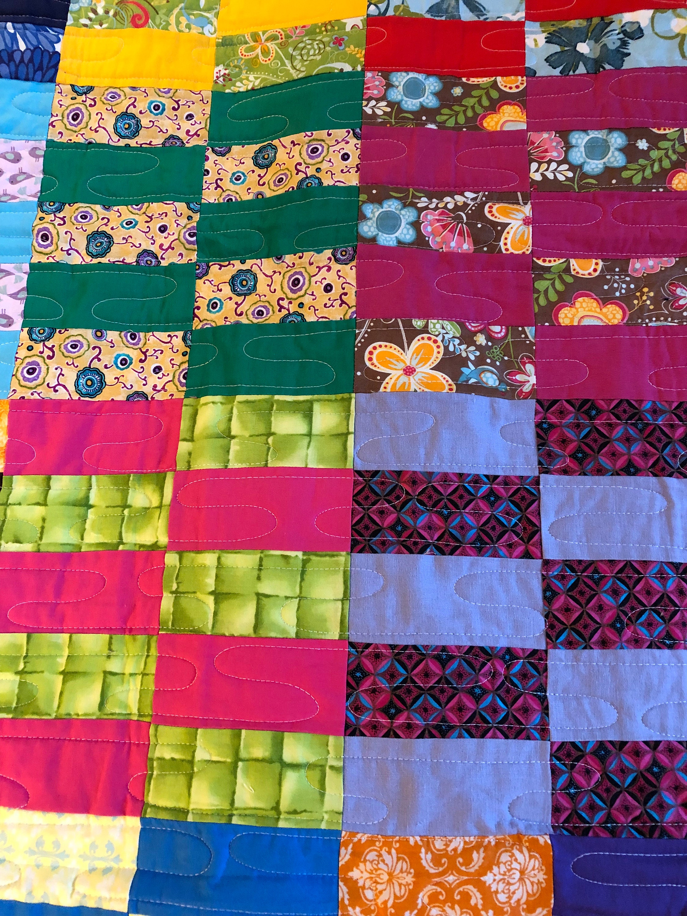 Handmade Quilt Twin Fun Vibrant Colorful Excellent Etsy