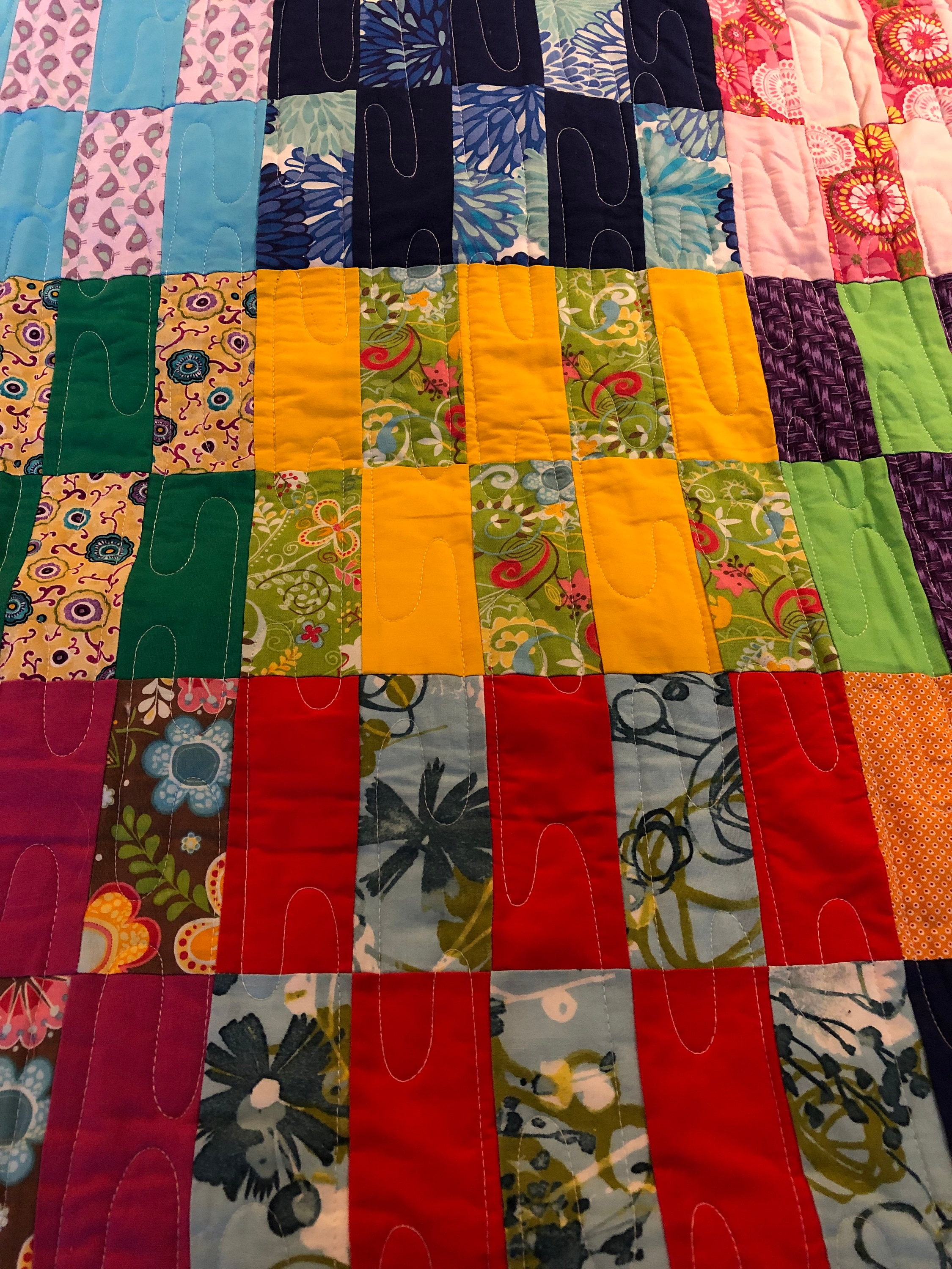 Handmade Quilt Twin Fun Vibrant Colorful Excellent Etsy