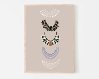 Gerechtigkeit Ruth Bader Ginsburg Lieblings-Dissent-Halsbänder *DIGITAL* Kunstdruck | Feministische Ermächtigung Wand-Dekor | Herunterladen und ausdrucken