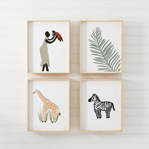 Ugandan Safari Art Prints | Nursery, Kids Bedroom & Playroom Wall Decor