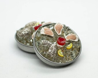 Miniatur Austern Teller - Magnet oder Pin