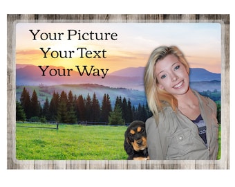 Custom, Personalized Laminated Counter/Table Mat, 11" x 17" Placemat  With Your Picture And Text