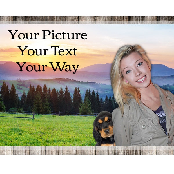 Custom, Personalized Laminated Counter/Table Mat, 11" x 17" Placemat  With Your Picture And Text