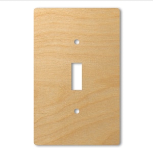 Tasteful, Decorative Wood Light Switch and Electrical Outlet Covers -Light Wood