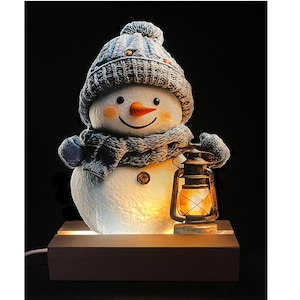Snowmen Night Lights For Any Room - Decorate your Christmas Table Or House With a Snowman That Sheds A Warm Glow on Any Room - NOT 3D